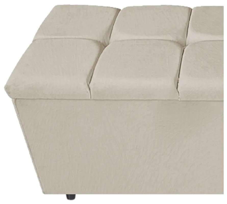 Calçadeira Estofada Manchester 140 cm Casal Suede Bege - ADJ Decor