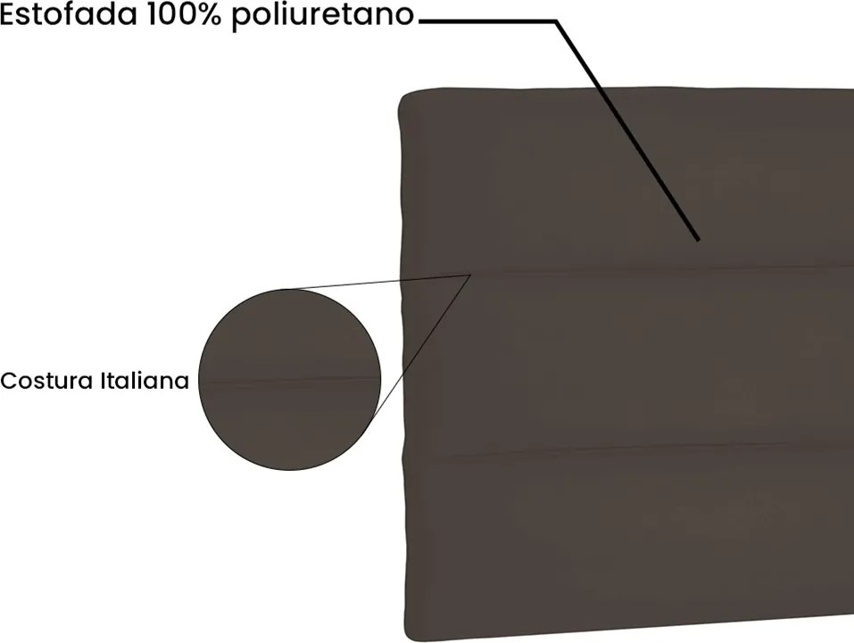 Painel La Italiana Para Cama Box King 195 cm Suede S04 - D'Rossi - Café