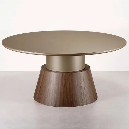 Mesa Jantar Glammy Tampo Champagne Com Vidro 140cm - 78126 Sun House