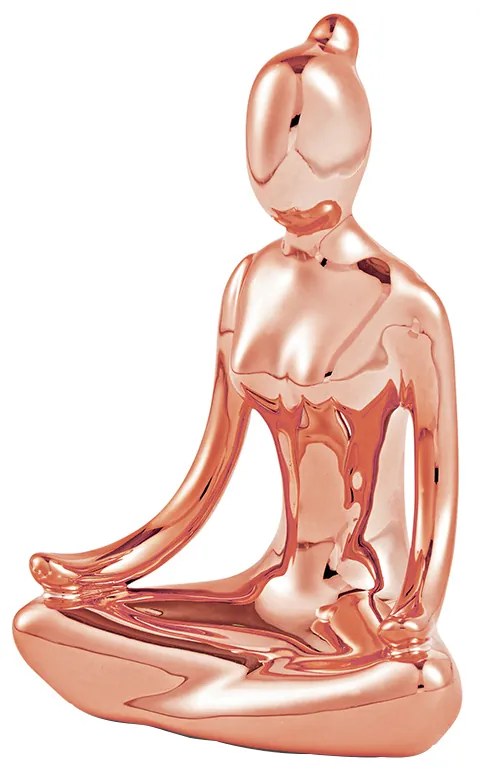 Escultura Decorativa de Yoga em Porcelana 1 Rose G39 - Gran Belo