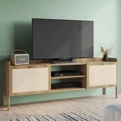 Rack Para Sala Bancada de TV 65 Pol Pés Madeira Arlo A10 A10 Hanover -