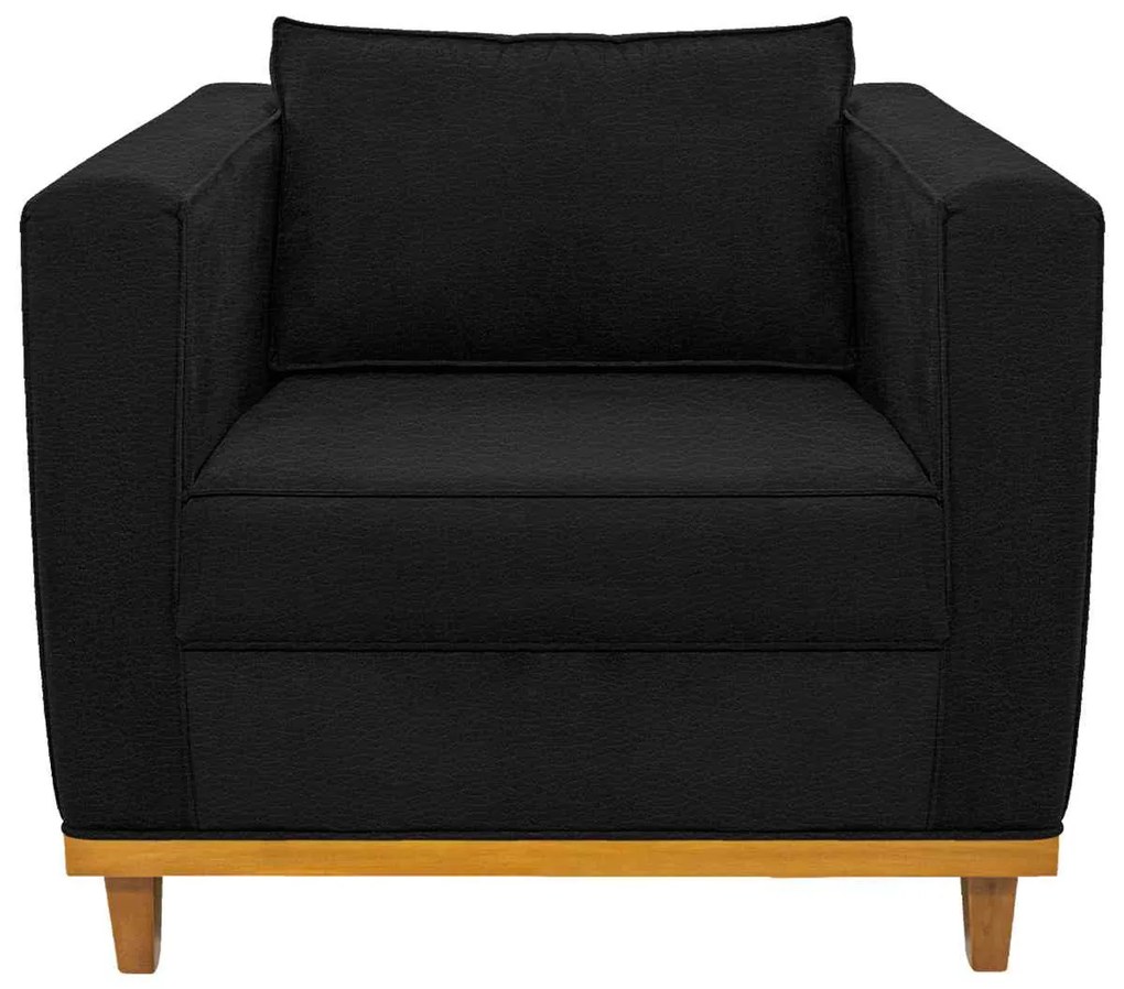 Poltrona Decorativa Europa Corano Preto ADJ Decor