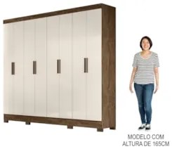 Guarda Roupa Casal 8 Portas 4 Gavetas 236cm Ágata Z17 Castanho Wood/Of
