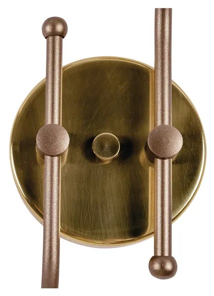 Arandela Pipoca 17X52X21Cm 2Xg9 / Globo Ø12Cm | Usina 16741/2 (AZO-F / CB-V - Azul Oceano Fosco / Cobre Escovado, FOSCO)