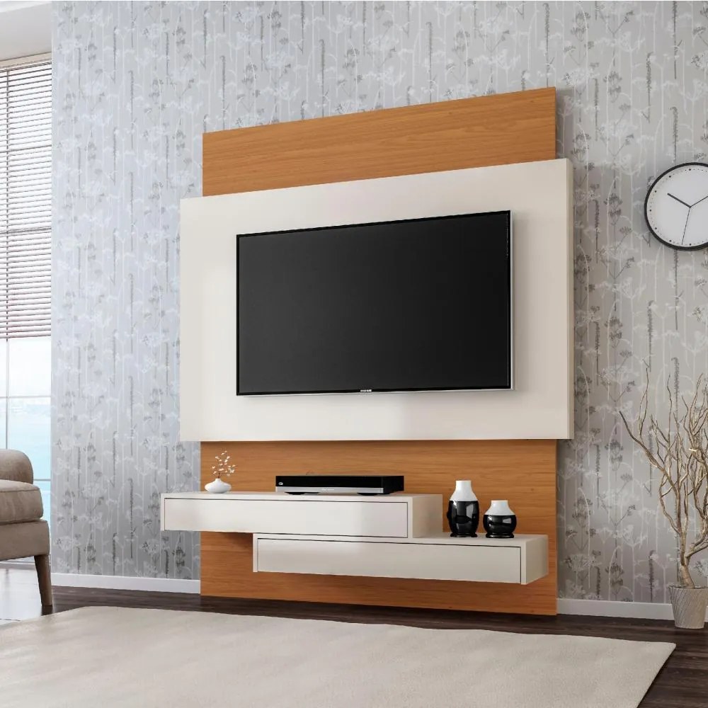 Painel Home Para TV até 55 Suspenso Tb120 - Off White Freijo