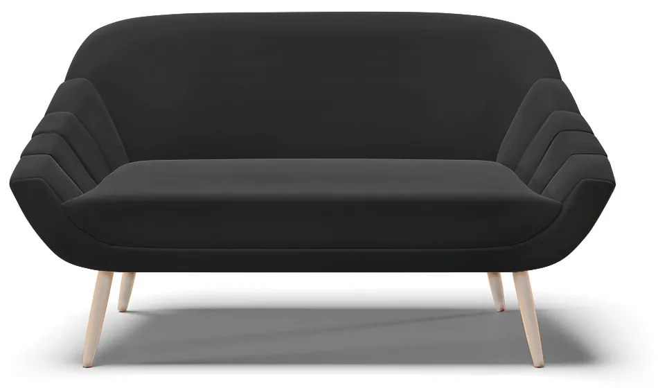 Namoradeira 02 Lugares Giovana Suede Pés Palito Natural - D'Rossi - Preto