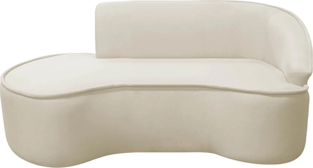 Divã Recamier Curvo Sala de Estar Recepção Marrocos 200cm Lado Esquerdo Bouclé