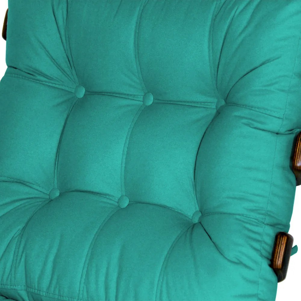 Kit 2 Poltronas Costela Com 2 Puff Costela Suede Azul Tiffany
