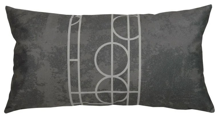 Capa de Almofada Ritz em Suede Tons Cinza Marmorizado - Art Déco - 60x30cm