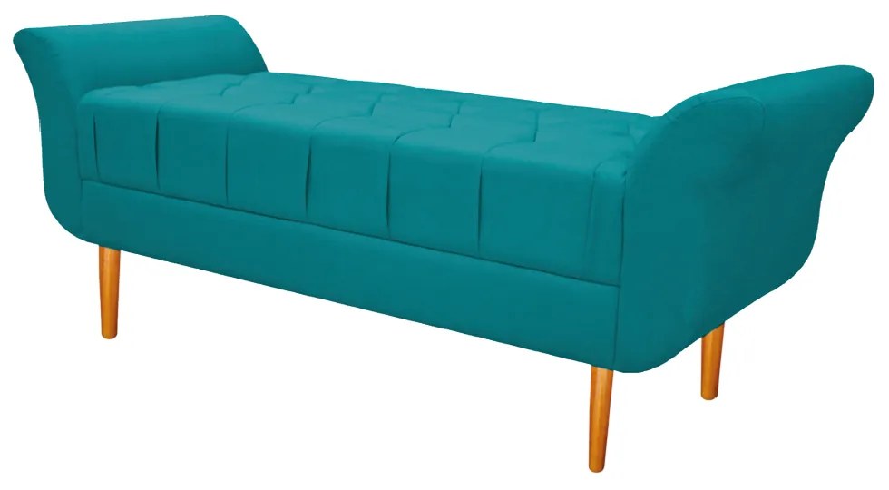 Recamier Estofado Ari 160 cm Queen Size Suede Azul Turquesa - ADJ Decor