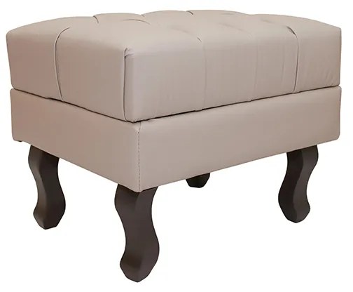 Puff Baú Decorativo Capitonê Luis XV 50x40cm Corano Bege - Sheep Estofados - Bege