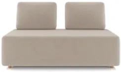 Sofá 2 Lugares 148cm Sala de Estar Rovier Veludo Bege Z32 - Mpozenat