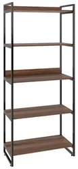Kit 2 Estantes Livreiro Prisma Estilo Industrial 80cm 5 Prateleiras C0