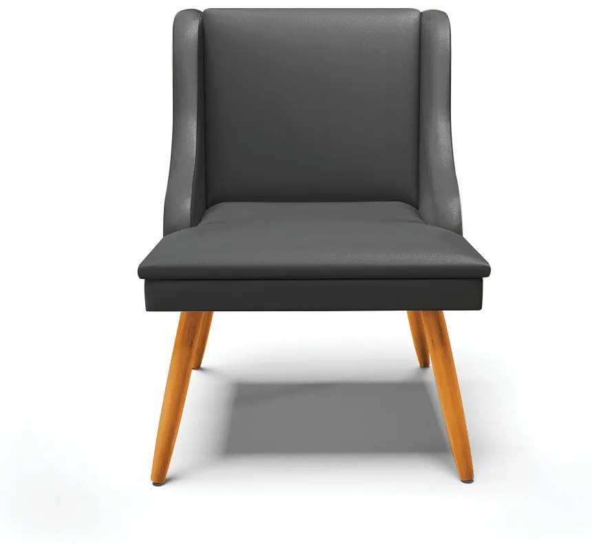 Kit 08 Cadeiras de Jantar Liz Corino Pes Palito Castanho D03 - D'Rossi - Preto