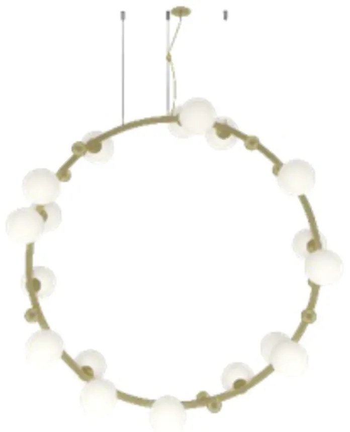 Pendente Aliança Vertical Ø100X24Cm 25Xg9 Globo 10Cm - Usina 90005/25 (FN-F - Fendi Fosco, Branco (Fosco))