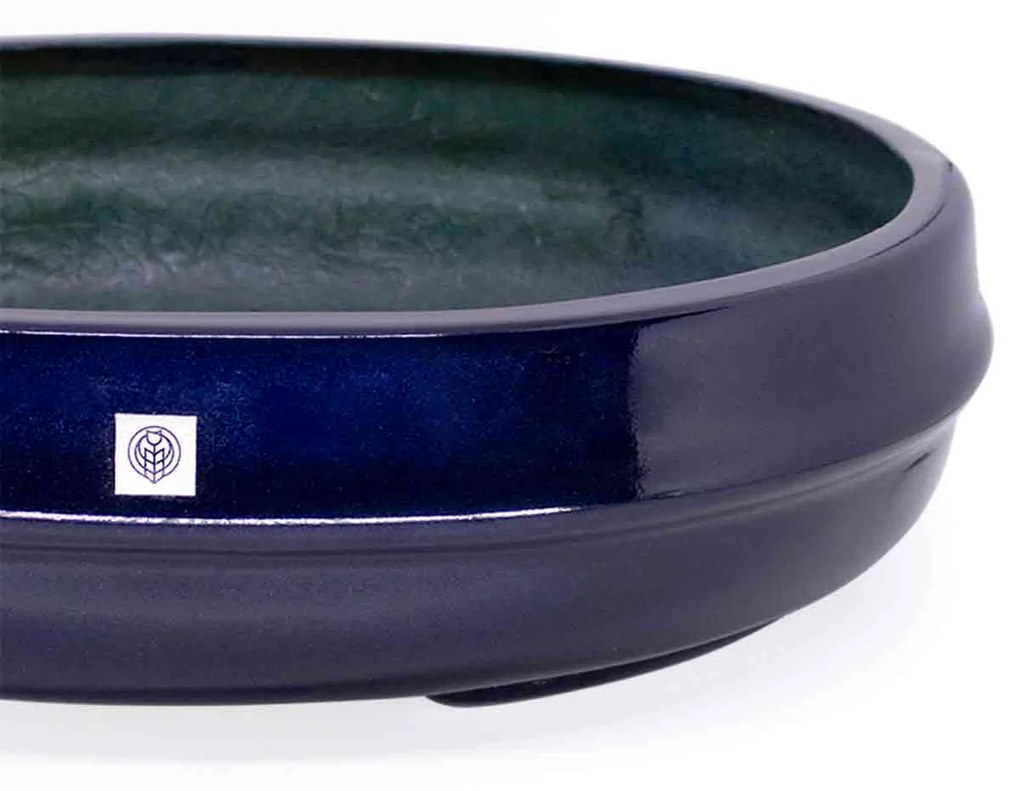 Vaso Bacia Decorativo Osaka Azul Perolizado M 11,5x44X36 cm - D'Rossi
