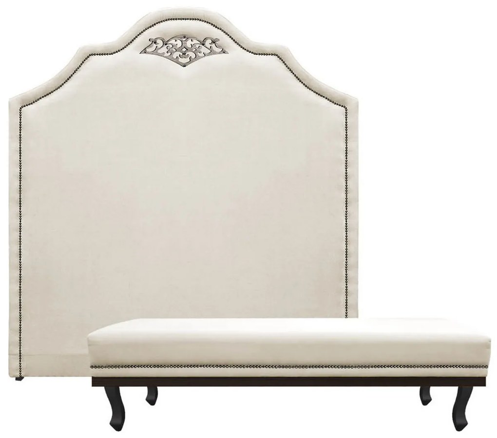 Kit Cabeceira e Calçadeira Queen Orlando P02 160 cm para cama Box Corano - ADJ Decor