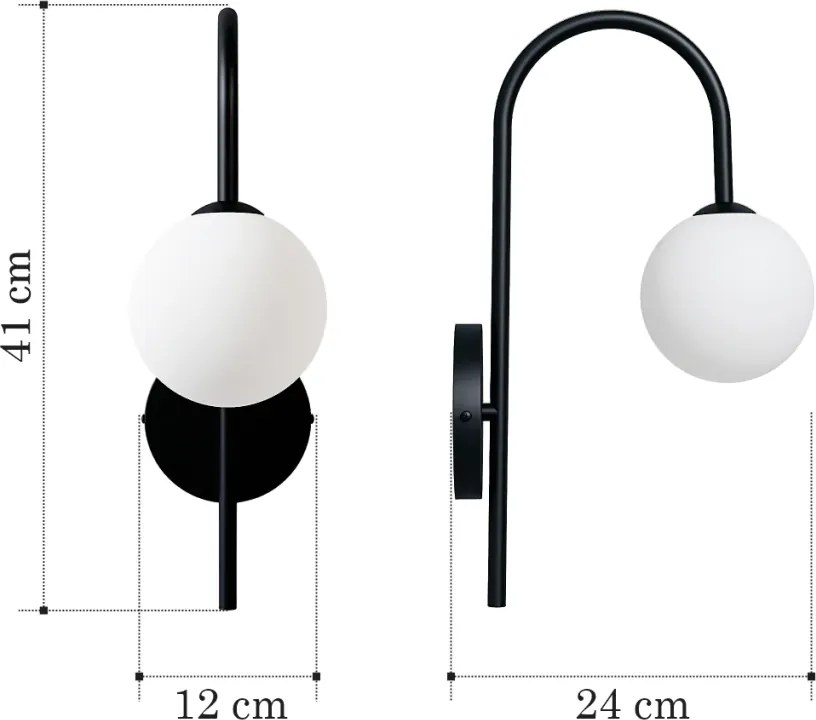 Arandela Umbrella Haste Curva 12X24X41Cm Aluminio E Globo Ø12Cm Rosca... (CHAMPANHE)