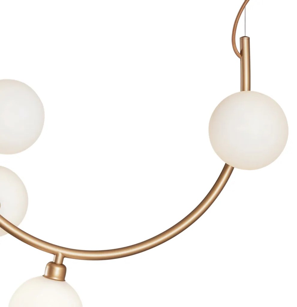 Pendente Astral 28X50X48,5Cm 4Xg9 Globo Ø12Cm - Usina 16942/4 (MR-T - Marrom Texturizado, FOSCO)