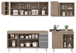 Armário de Cozinha Modulado de Canto Esquerdo 5 Peças CP52 Balcão sem