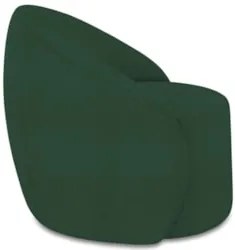 Poltrona Sala Giratória Redonda 91cm Steve Boucle Verde I01 - Mpozena