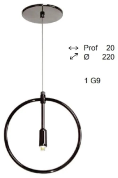 Pendente Ring Ø22X2Cm Circle Metal Aluminio 01Xg9 - Old Artisan Pd-560... (GRAFITE / COBRE BRILHO)