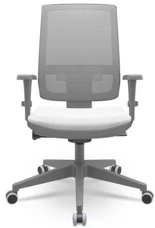 Cadeira Brizza Diretor Grafite Tela Cinza Assento Aero Branco Base Autocompensador Piramidal - 66244 Sun House