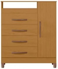 Cômoda Para Quarto 1 Porta 84cm Franci A02 Cinamomo - Mpozenato
