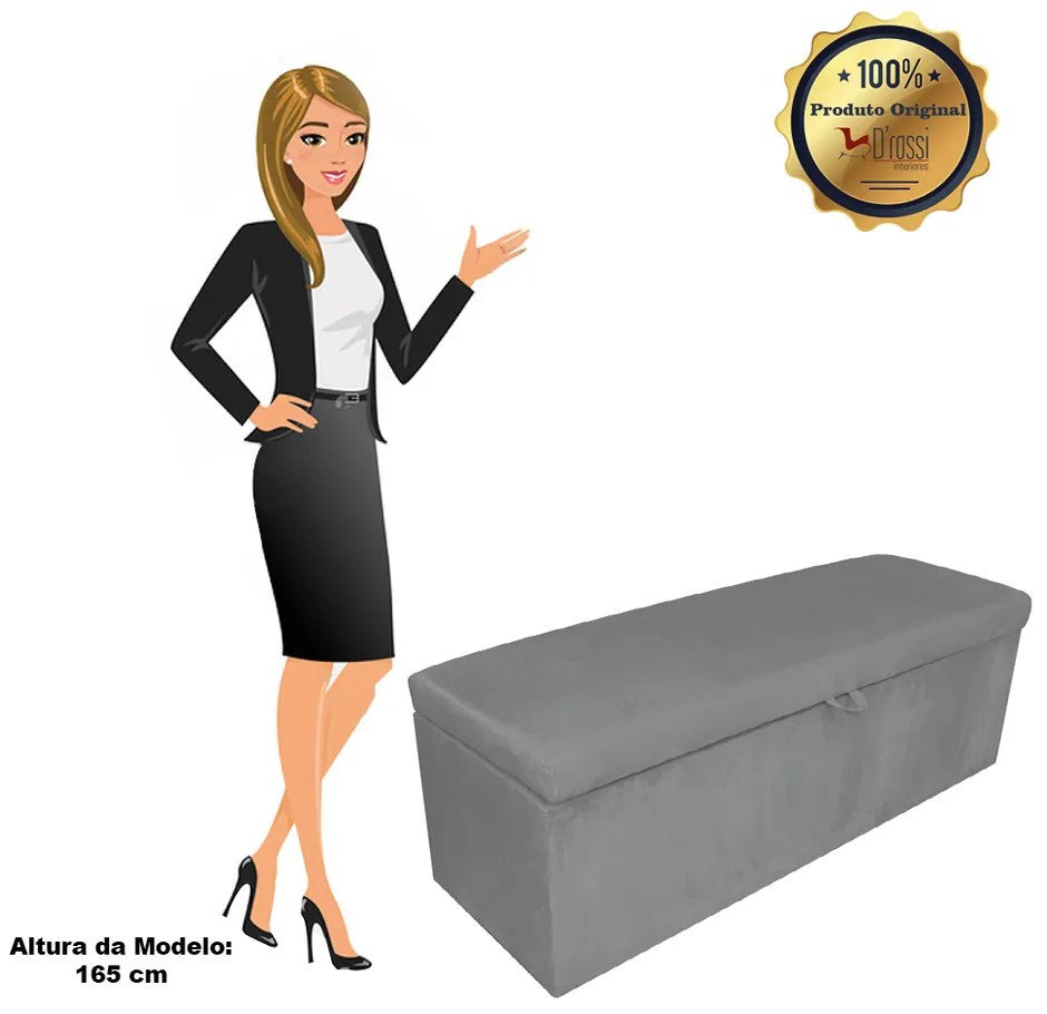 Calçadeira Clean 140 cm Suede Grafite D'Rossi