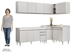 Armário de Cozinha Modulado de Canto 6 Peças CP31 Balcão sem Tampo Bra