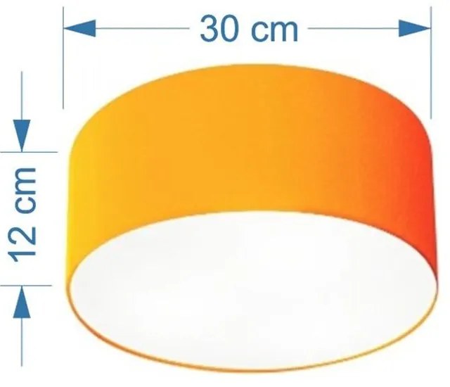 Plafon Cilíndrico Md-3010 Cúpula em Tecido 30x12cm Laranja - Bivolt
