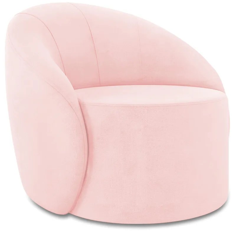 Poltrona Sala Orgânica Giratória Lua Suede D03 - D'Rossi - Rosa Bebê