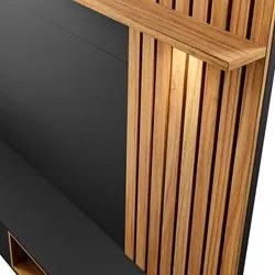 Painel Bancada Suspensa Para TV até 65 Pol. 180cm Ripado Palmas C05 Pr