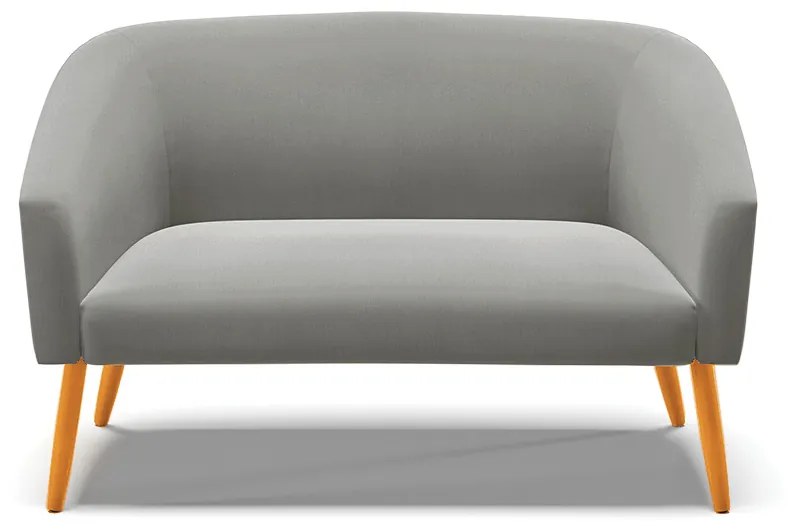 Namoradeira 02 Lugares Stella Suede Grafite Pés Palito Castanho - D'Rossi