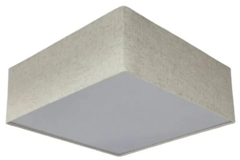 Plafon Quadrado Md-3050 Cúpula em Tecido 40x40X12cm Rústico Bege - Bivolt