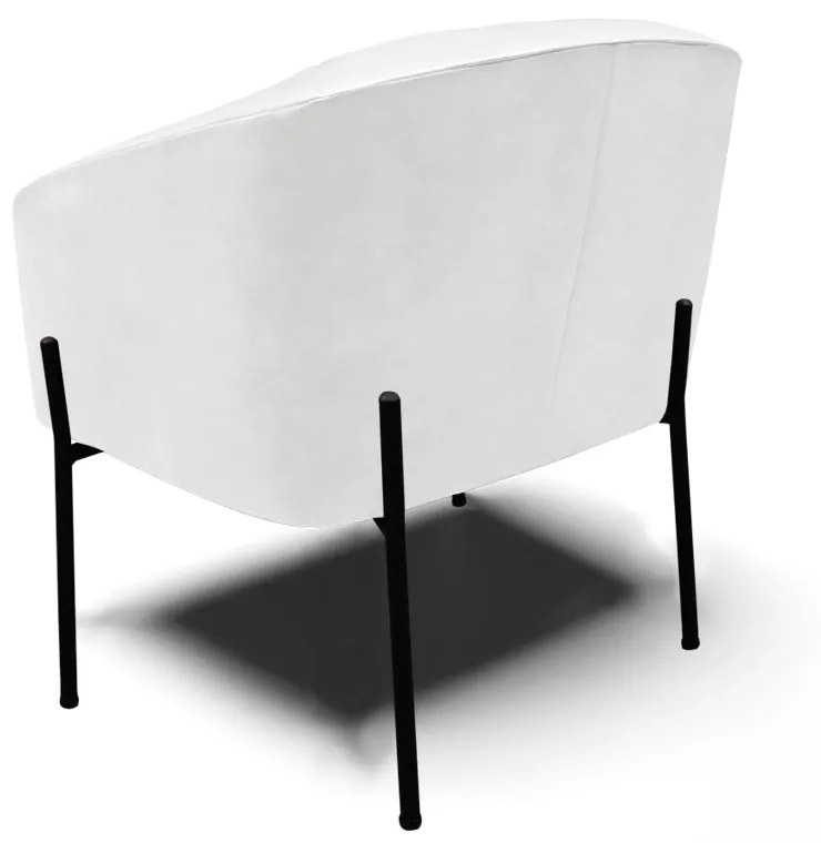 Poltrona Sala Decorativa Pé de Ferro Preto Kit 2 Stella Sintético PU D03 - D'Rossi - Branco