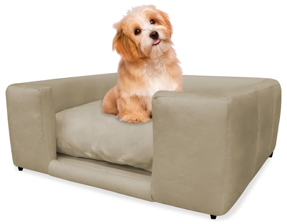 Caminha Cão Cama Pet Lili P/ Cães e Gatos Almofada Lavável Suede Cores - Nude