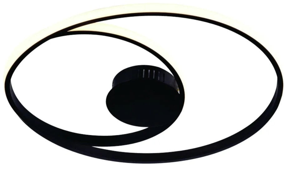 Plafon Roulette Redondo Entrelaçado Ø54Cm Led 45W 3000K Bivolt Preto -... (Preto)