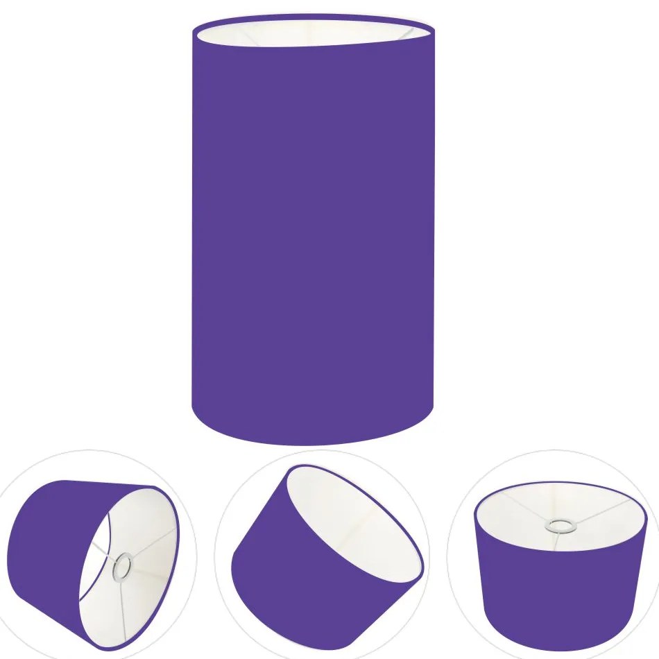 Cúpula Abajur Cilíndrica Cp-8002 Ø13x30cm Roxo