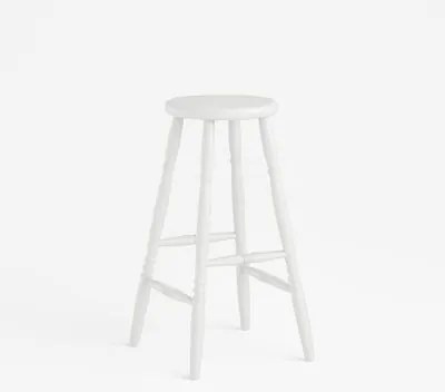 Banqueta Alta em Madeira Maciça 75cm Branco 170B Piratini
