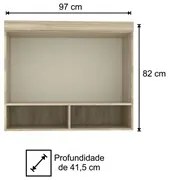 Armário Ponte Solteiro 97cm 199 Master 2 Portas Avelã Rústico/Ártico R