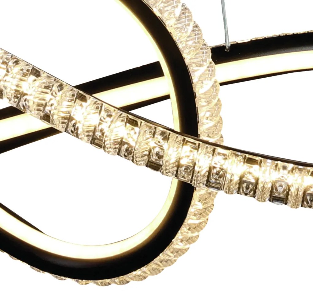 Pendente Finito Orgânico Acrílico Cristal Ø50Cm Led 65W 3000K Bivolt P... (Preto)