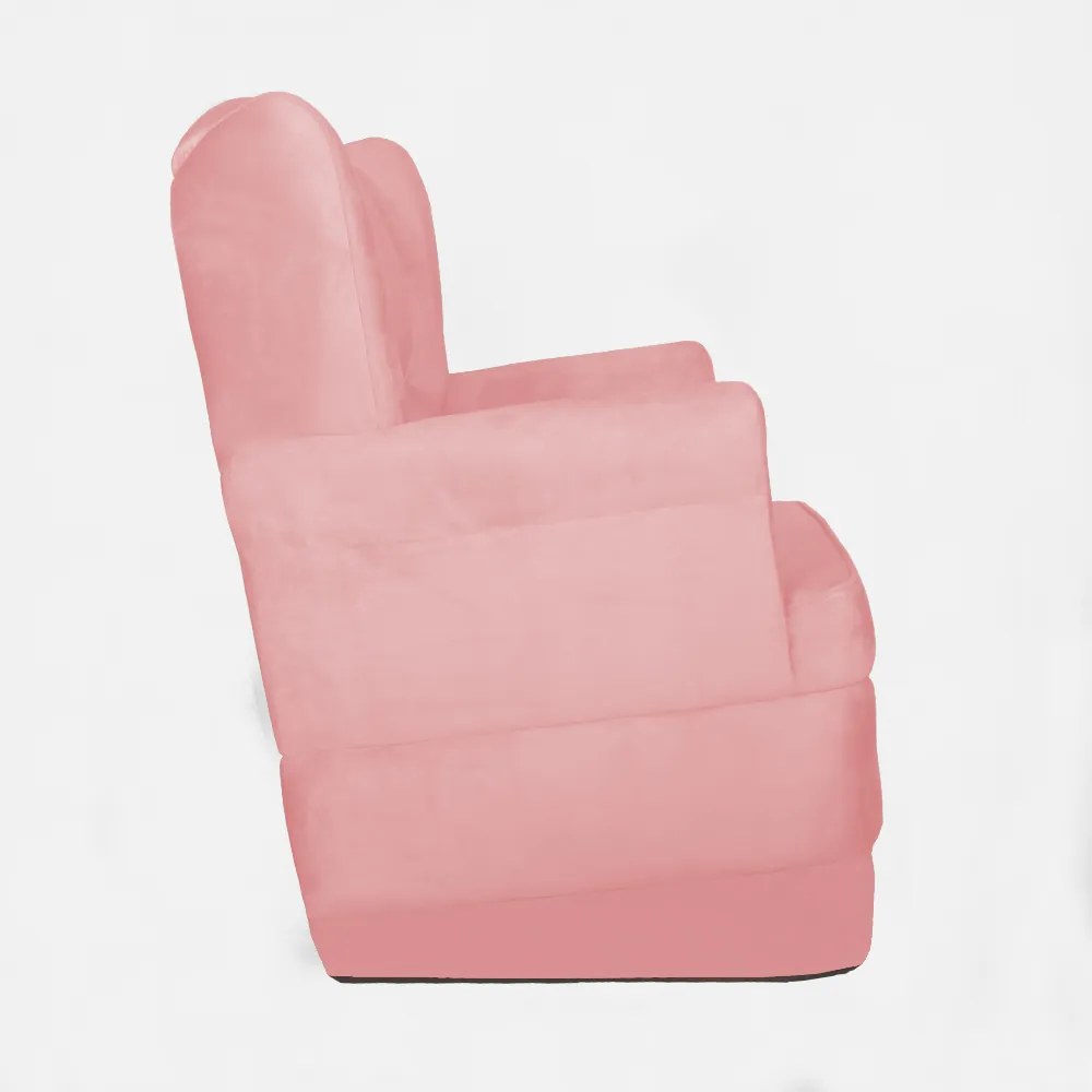 Poltrona Ana de Amamentação com Balanço Suede Rose