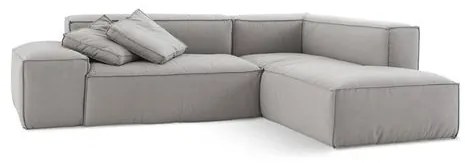 Sofá Family Box de 3 Lugares com Chaise Linho Cinza 250x200cm - 66136 Sun House