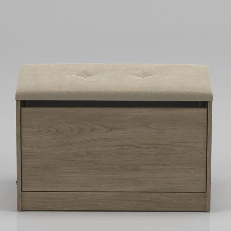 Sapateira Puff Cama Quarto Multifuncional Decoração Aveiro/bege