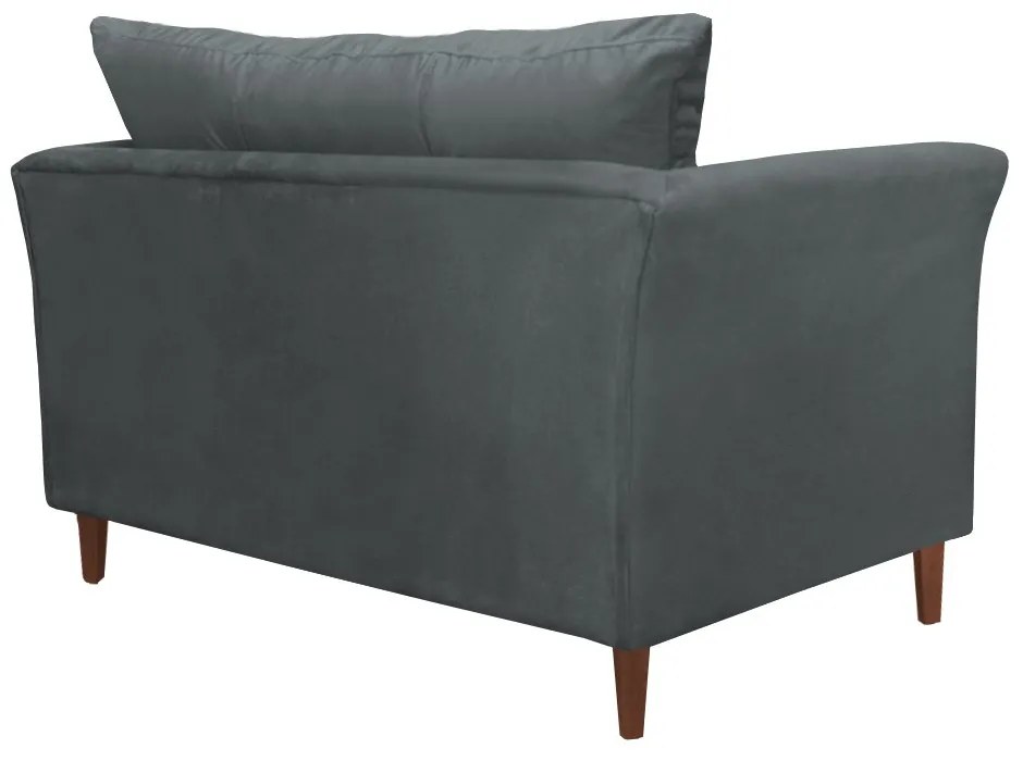 Namoradeira Ibis Decorativa 2 Lugares 1,35 m Recepção Quarto Sala Suede Cinza Grafite