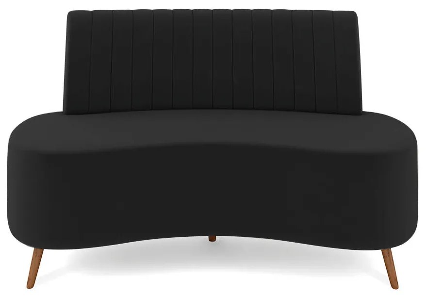 Sofá 2 Lugares Living 160cm Pé Palito Maraú Veludo K01 - D'Rossi - Preto