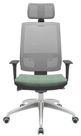 Cadeira Office Brizza Tela Cinza Com Encosto Assento Concept Hera Autocompensador 126cm - 63199 Sun House