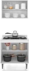 Armário de Cozinha e Balcão Cooktop Pérola Z34 Branco - Mpozenato