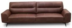 Sofá 3 Lugares Para Sala Living 216cm Niton L08 Couro Marrom - Mpozena